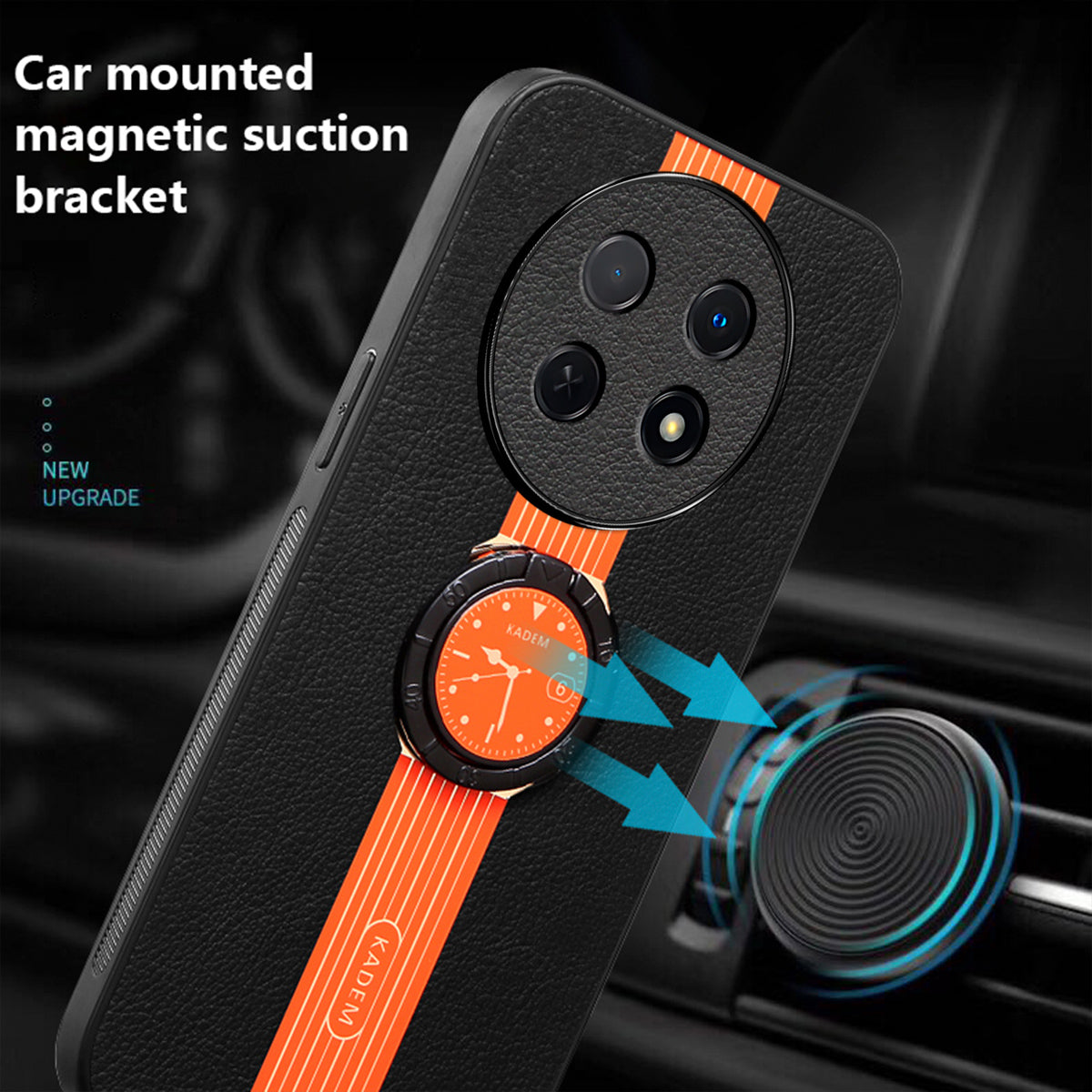 KADEM For Realme 12 Cover Ring Kickstand Watch Pattern Anti-scratch Phone Back Case KADEM For Realme 12 Cover Ring Kickstand Watch Pattern Anti-scratch Phone Back Case